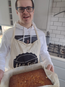 Aidan with Lemon Drizzle…if you look closely 
you can see the top of the photo printed sweatshirt
